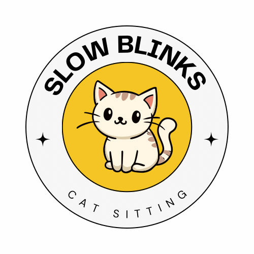 Slow Blinks Cat Sitting Logo